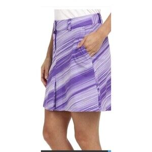 Nike Women Golf Tour Performance Dri-Fit Purple/White Stripe Skort/Skirt Size 10